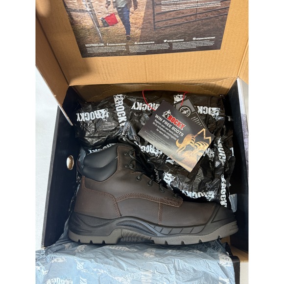 Rocky WorkSmart Composite Toe Waterproof Work Boots RKK0310 Brown size 12M - Picture 5 of 6